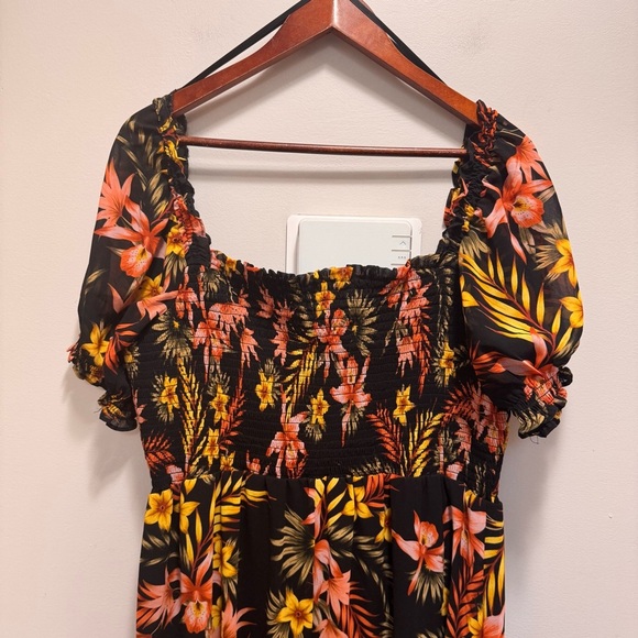 Karl Lagerfeld Paris Smocked Floral Maxi Dress Size 14 - Picture 7 of 14